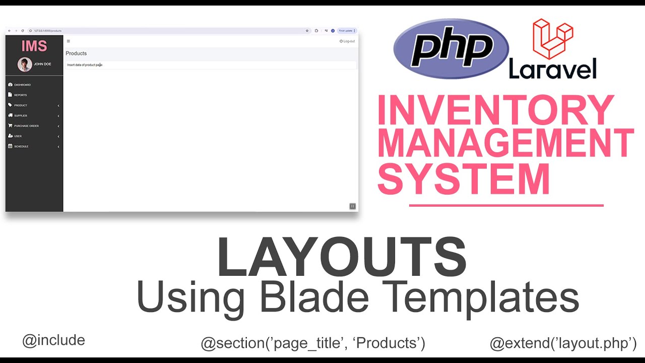 6 PHP LARAVEL Framework Tutorial For Beginners | Build Layouts with Blade Templates 