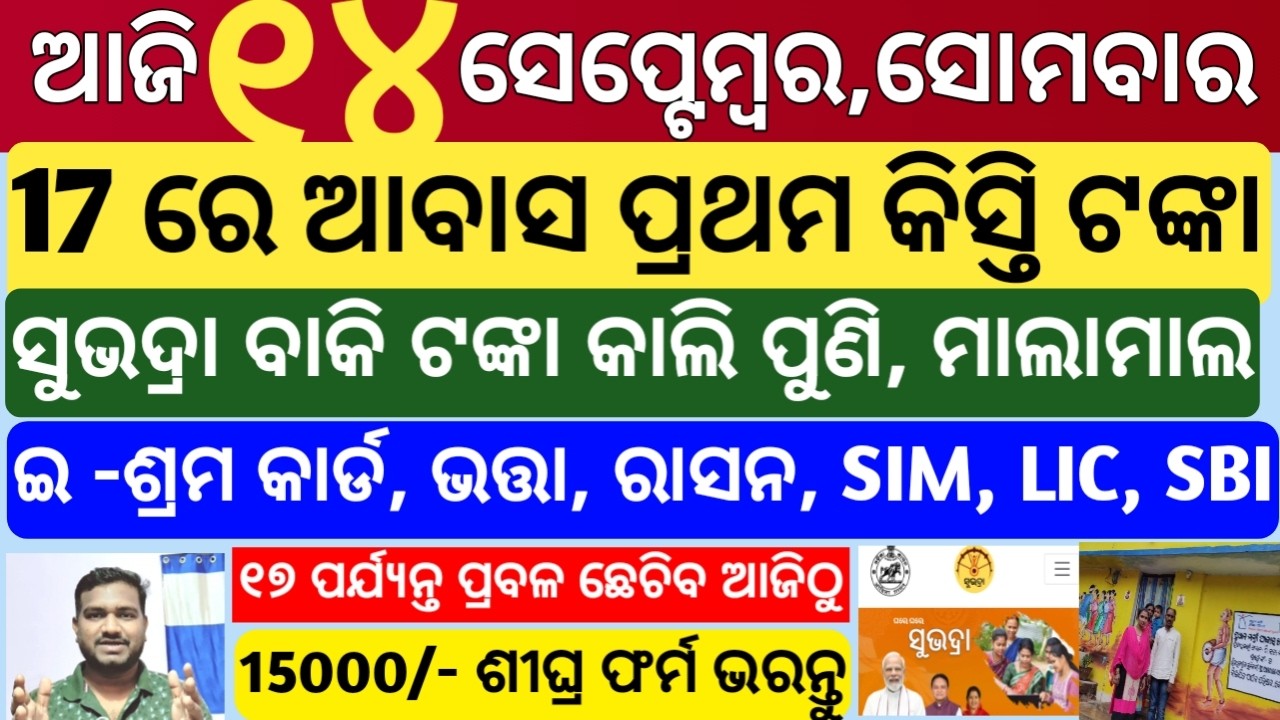 today's morning news odisha|14 september 2026|Subhadra Yojana |trading kaise kare|stock market trade