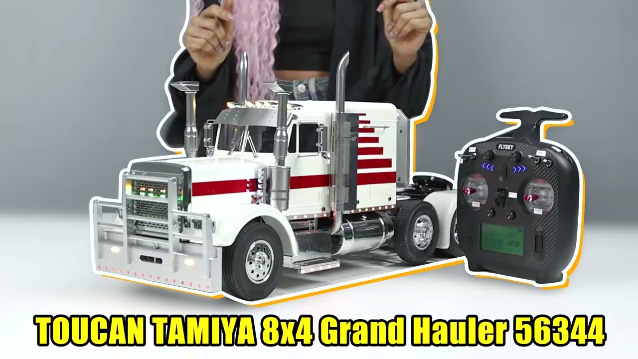 Седельный тягач TOUCAN TAMIYA 8x4 Grand Hauler с металлическими деталями, подъемной осью и реалис...