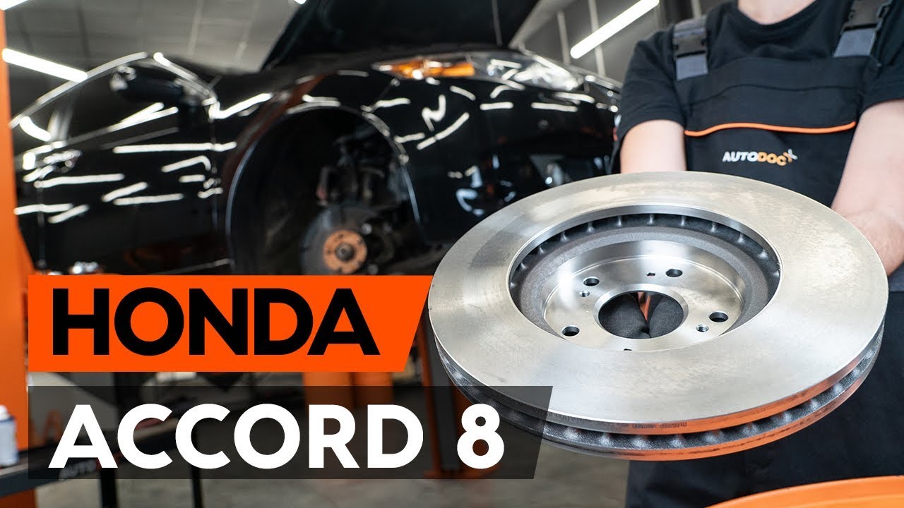 Cómo cambiar los discos de freno delantero en HONDA ACCORD 8 (CU2) [INSTRUCCIÓN AUTODOC]
