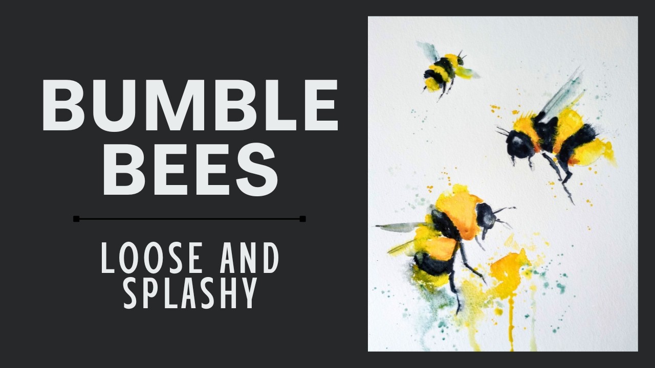 How to Paint Bumble Bees in Watercolour | Step-by-Step Tutorial