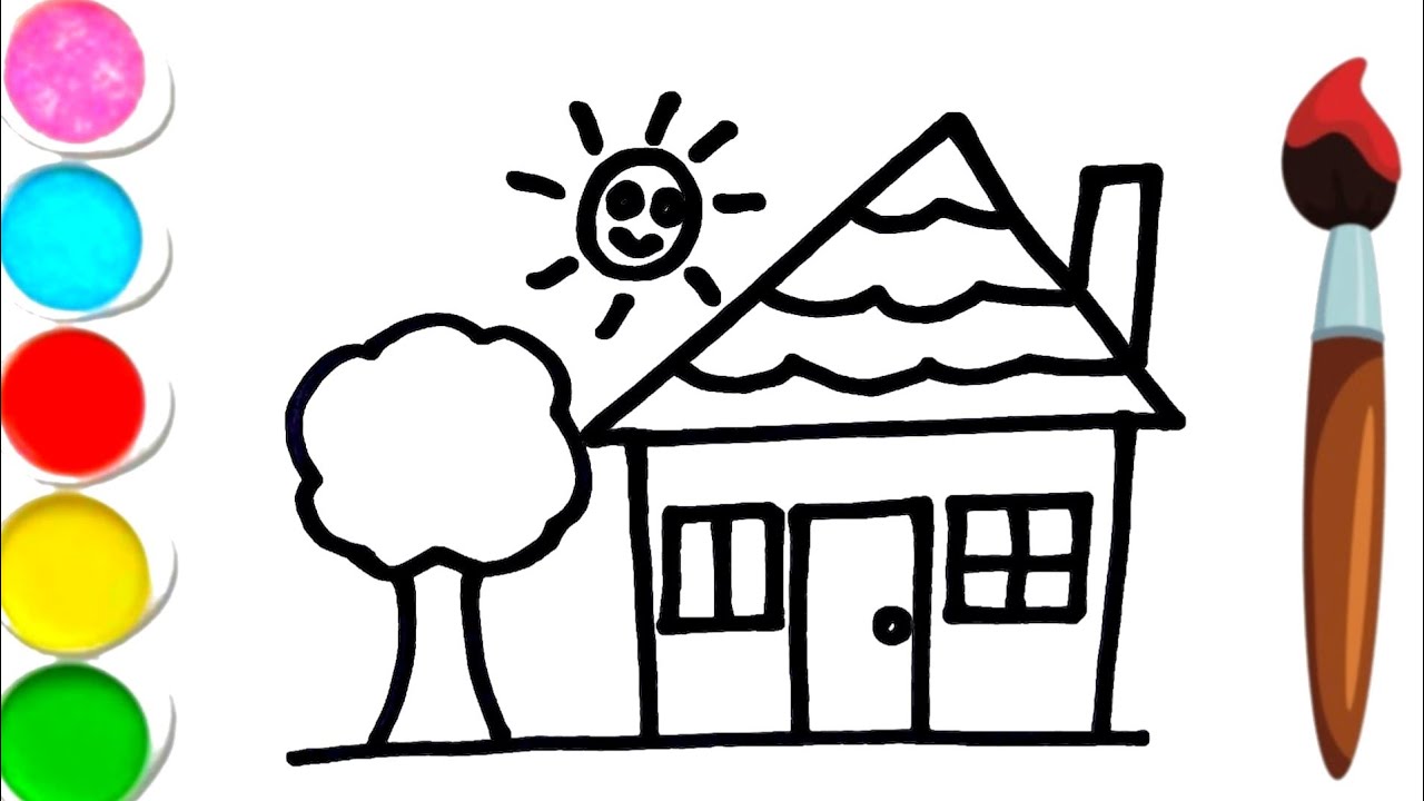 Colorful House Drawing | Learn Colors for Toddlers 🎨 