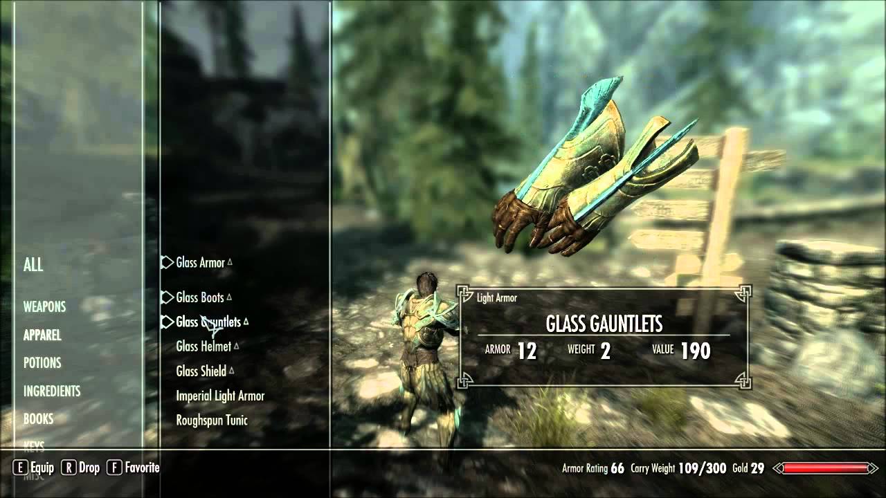 Skyrim glass armor at beginning of the game