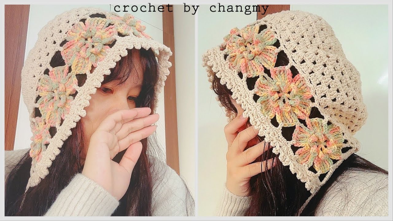 202. DIY crochet bonnet tutorial by changmy | Hướng dẫn móc mũ bonnet hoa cho nàng thơ điệu đà