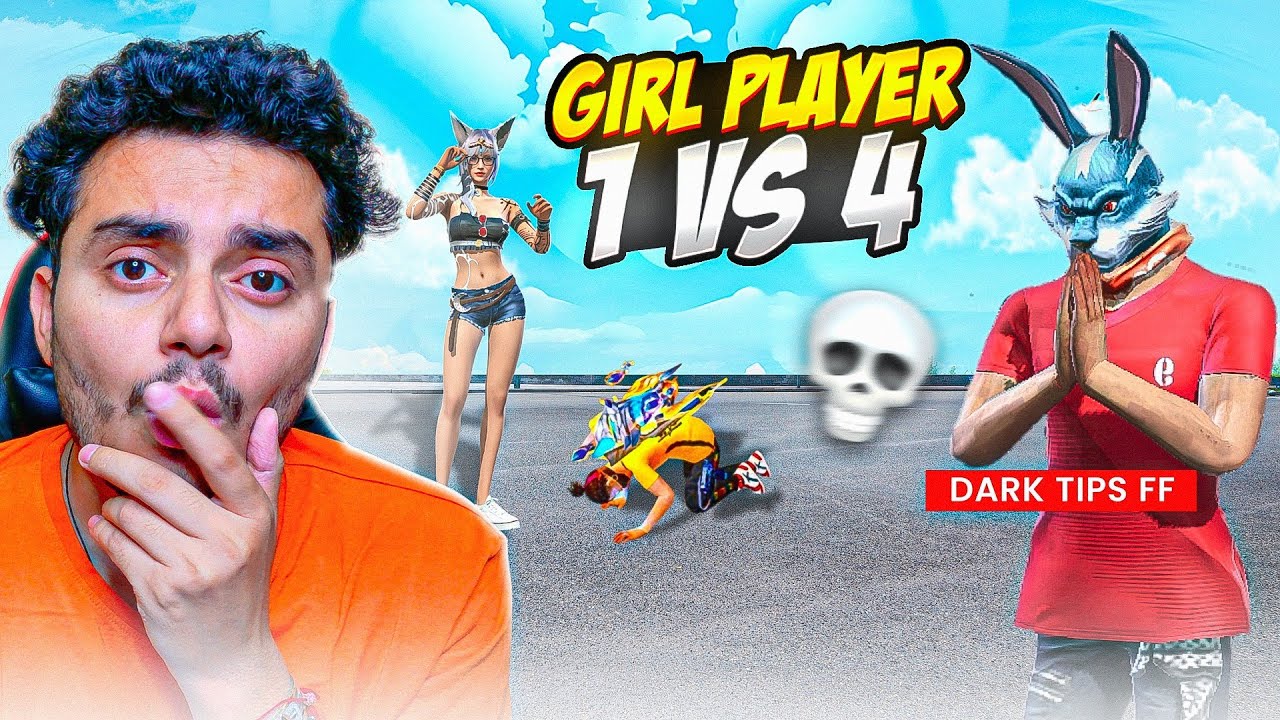 DARKTIPS FF Sent This GIRL PLAYER 👧| 1 vs 4  Clutch In 6 Seconds 🕐🔥