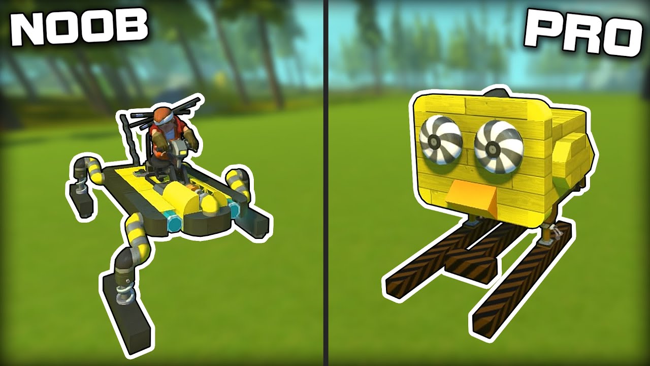 NOOB vs PRO Walker Racing! (Scrap Mechanic Gameplay)