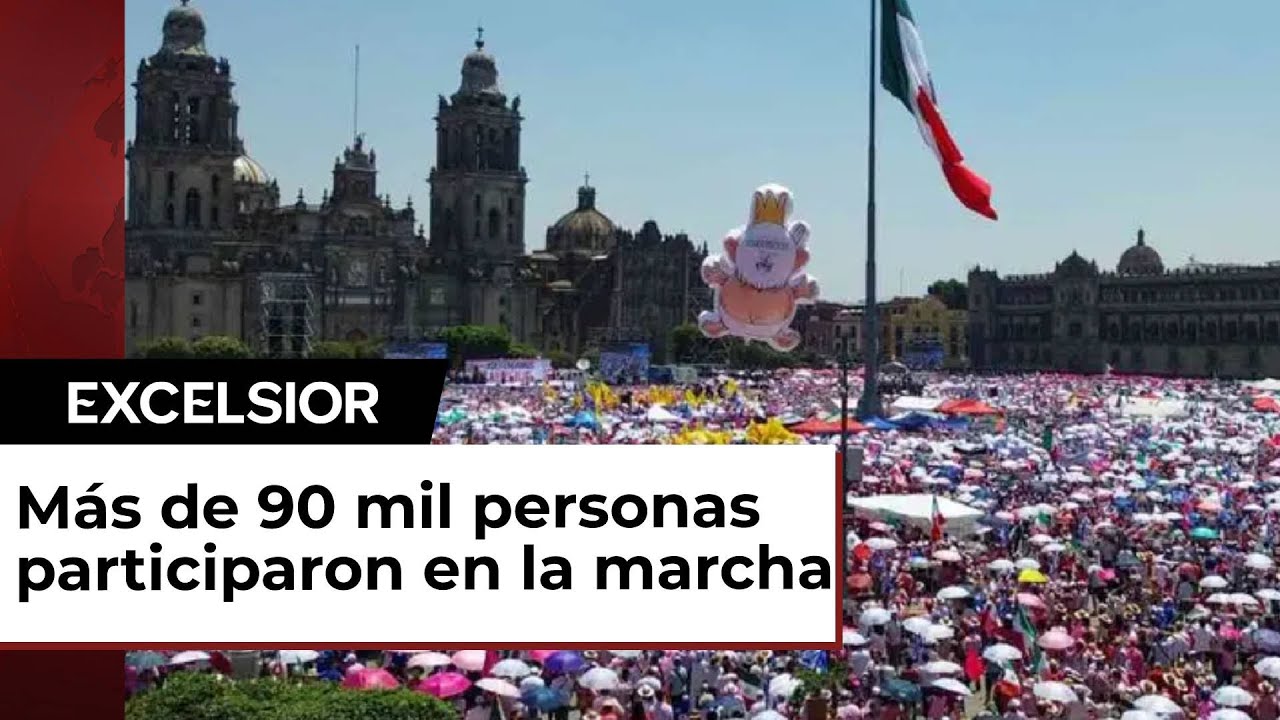 Inunda 'Marea Rosa' el Zócalo de la CDMX