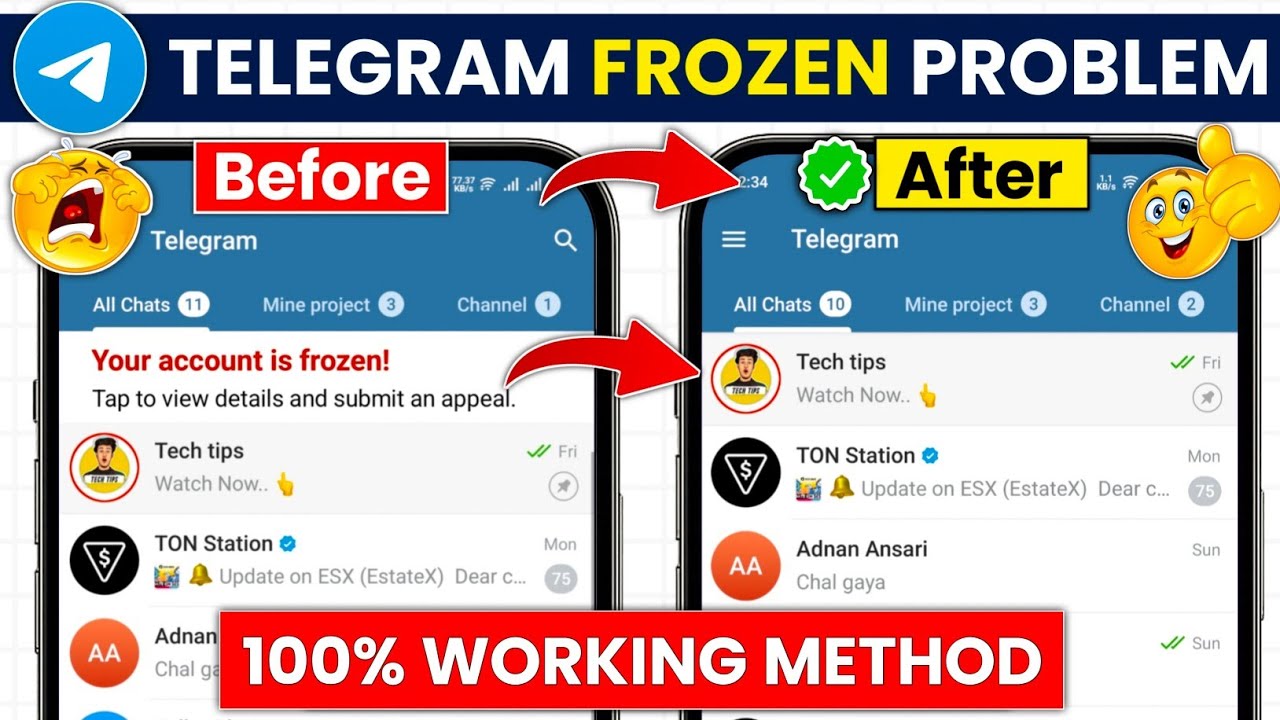 Telegram account frozen problem | your account is frozen telegram | how to unfreeze telegram account