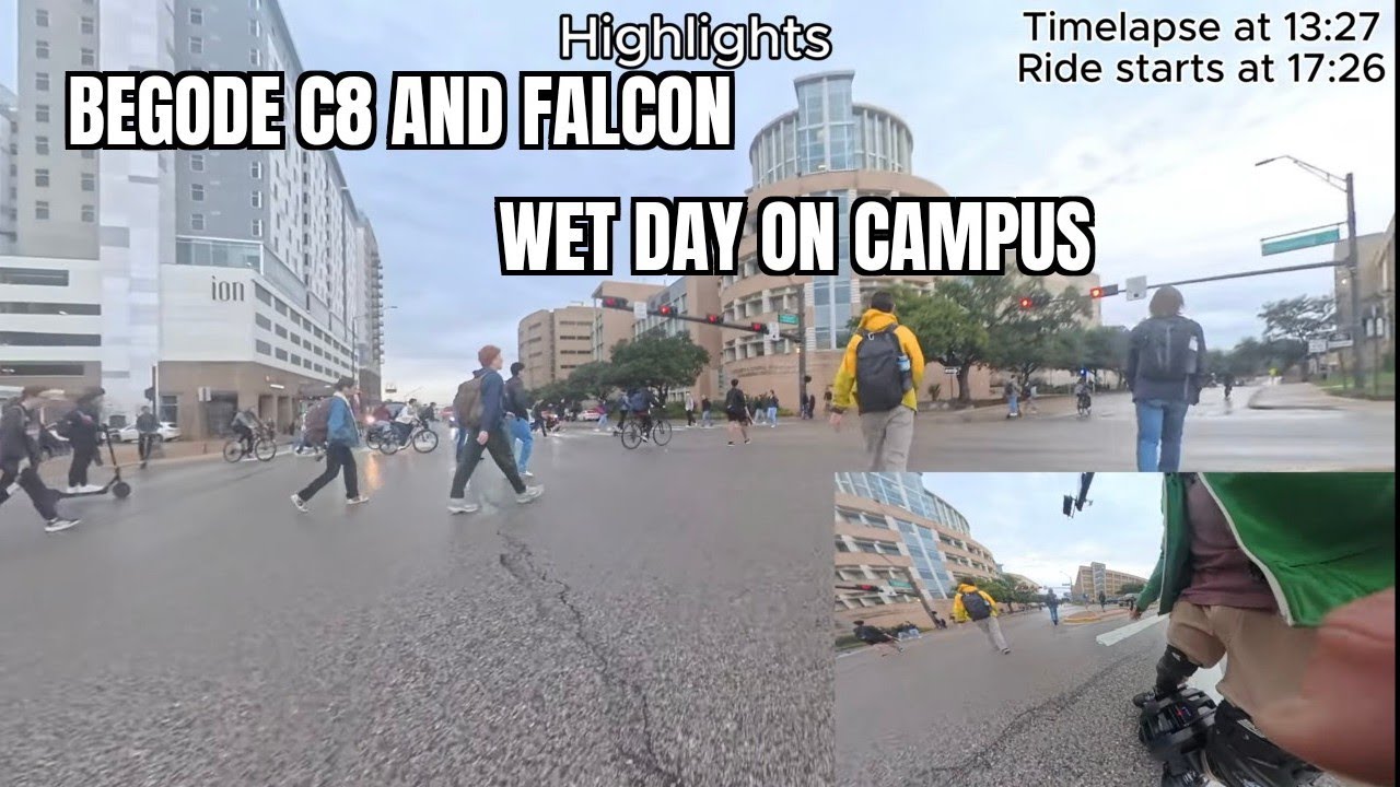 Begode C8 and Falcon - Wet day on campus 