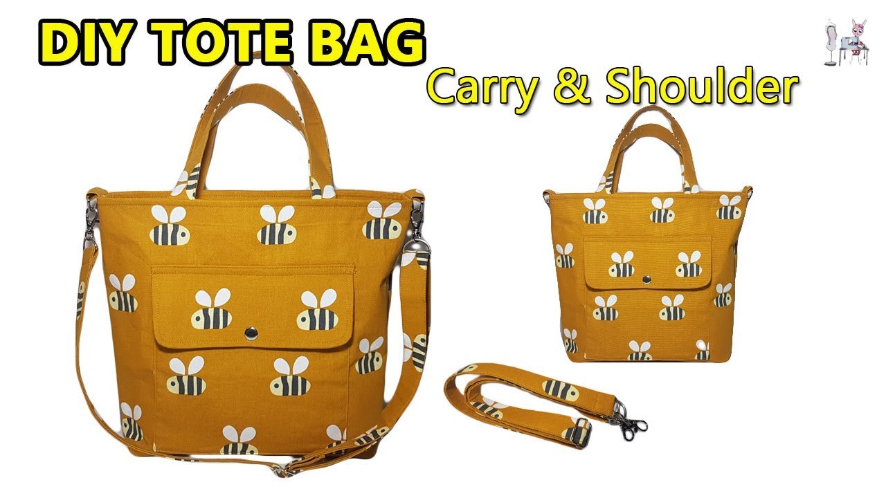 DIY TOTE BAG | CARRY & SHOULDER BAG | DIY BAG | BAG MAKING IDEAS | SEWING TUTORIAL
