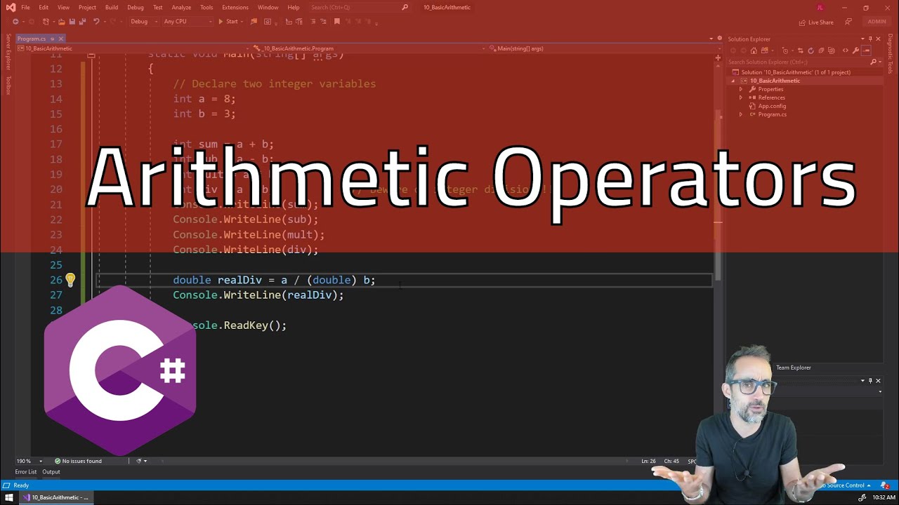 4.2 Арифметические операторы — изучение C#
