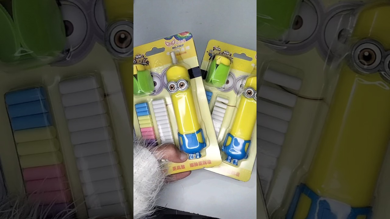 Minion ELECTRIC ERASER Unboxing asmr💛#asmr#shorts#stationery#shortsfeed#eraser#minions#unboxing