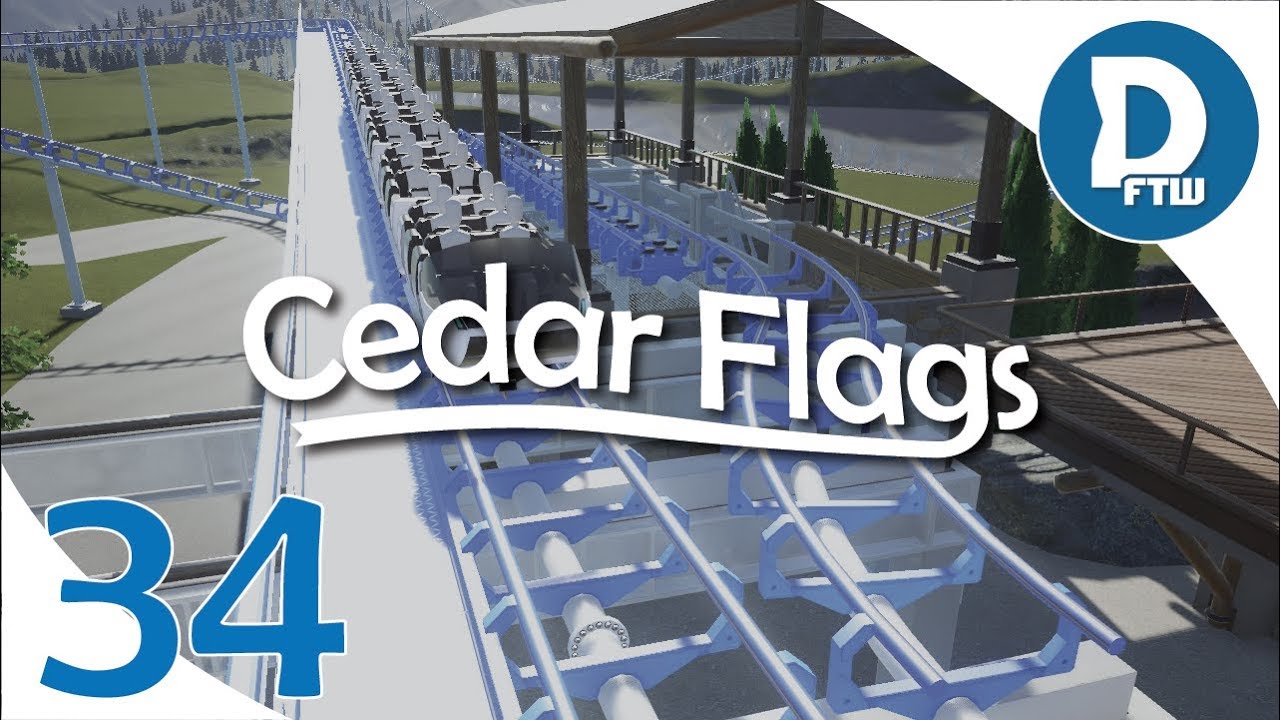 Let's Design Cedar Flags Ep. 34 - Building a Roller Coaster Transfer Track - Planet Coaster