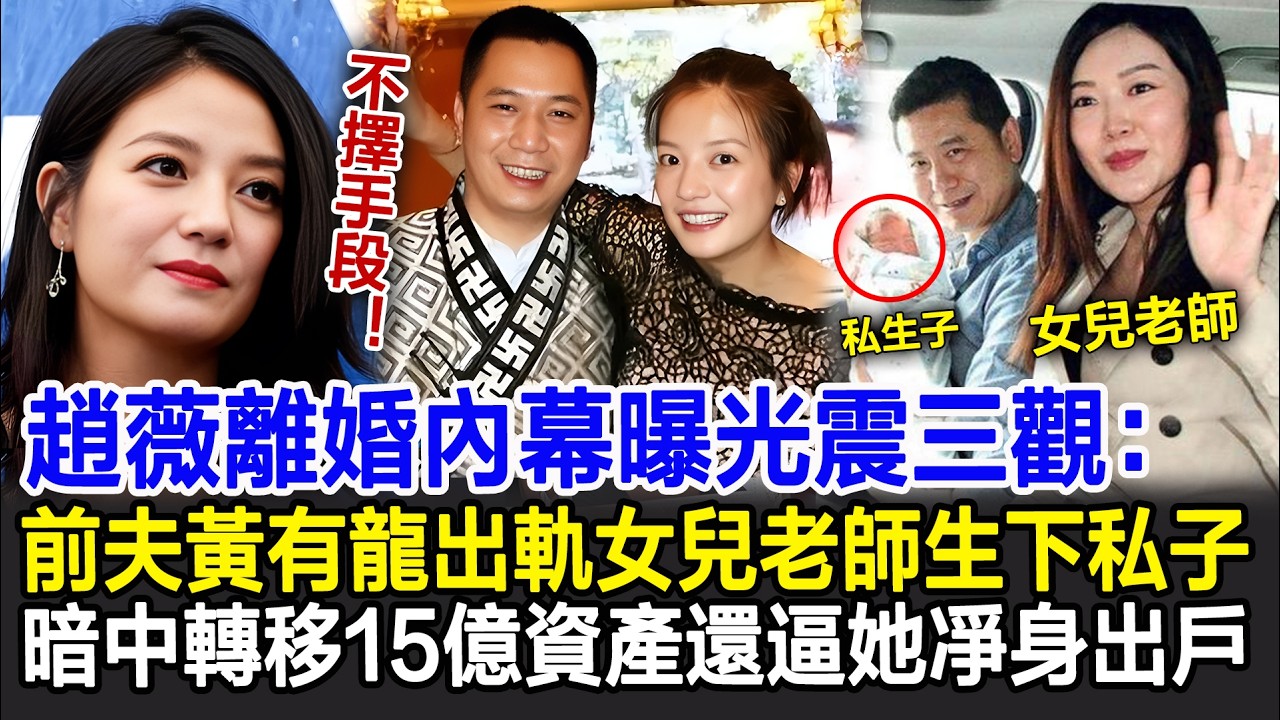 【粵語】趙薇離婚內幕曝光震三觀：前夫黃有龍出軌女兒老師，生下私子還逼她凈身出戶！早就暗中轉移15億資產，連環計中計讓人猝不及防！#趙薇#黃有龍#離婚內幕#私生子#影視明星大世界