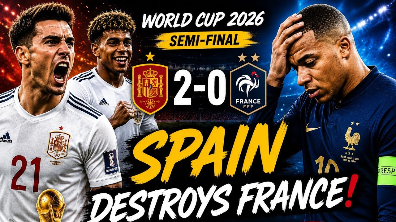 ⚽ Spain vs France 2-0 | Full Match Highlights | World Cup Semi-Final 2026