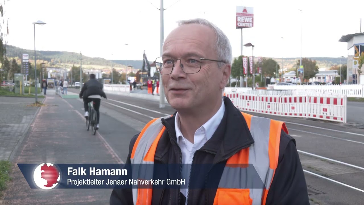 Gleisarbeiten am Burgaupark Jena sorgen für Fahrplanänderungen (JenaTV, 13.10.25)