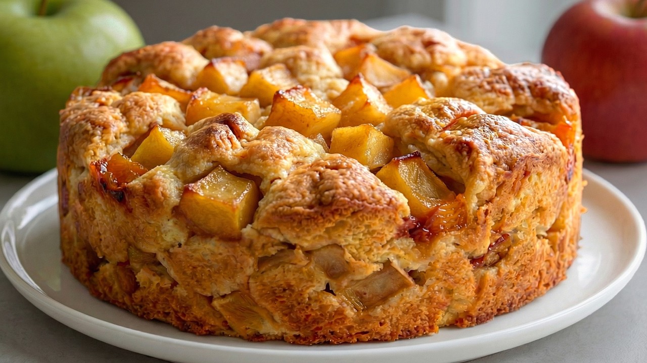 Ciasto 12-łyżkowe w 5 minut! 🍎 Sekret babcinego ciasta jabłkowego! Bez wagi!