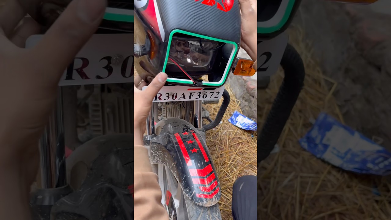 Splendor headlight Neon LED Install #shorts #ytshorts #splendor #ledlights