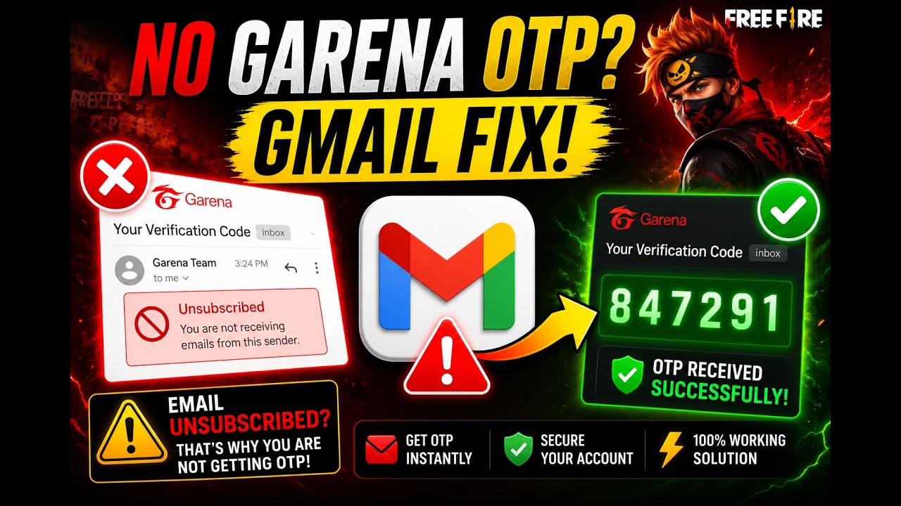 Free Fire OTP Not Received? Fix Garena Email Unsubscribe Problem!