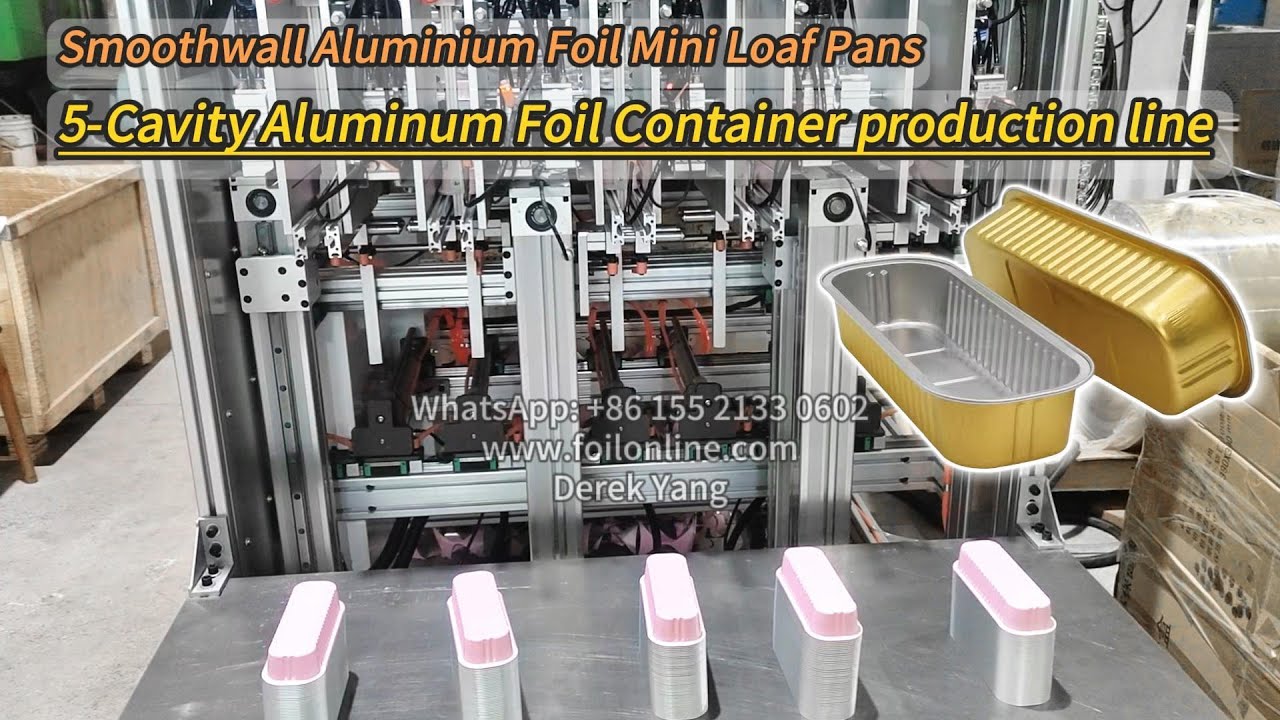 Konix 5-Cavity Smoothwall Aluminium Foil Mini Loaf Pans aluminum foil container making machine