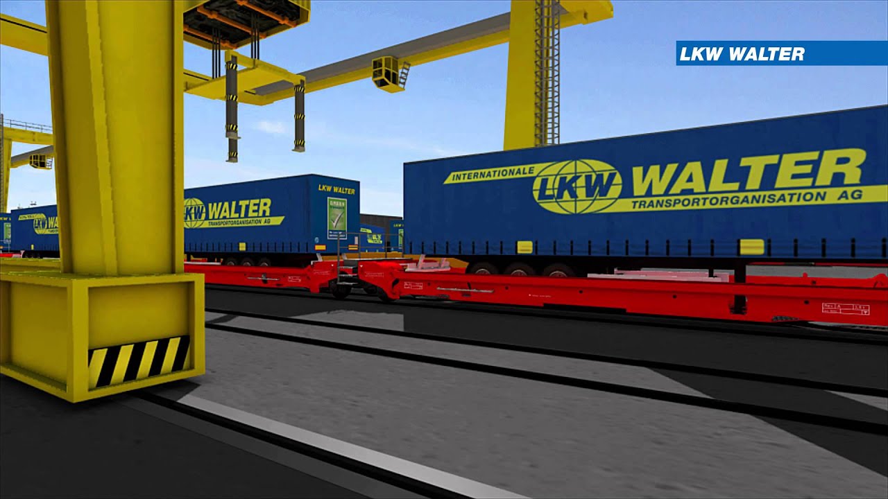 LKW WALTER Комбинированные перевозки железнодорожные - автомобильные (3D Animation)