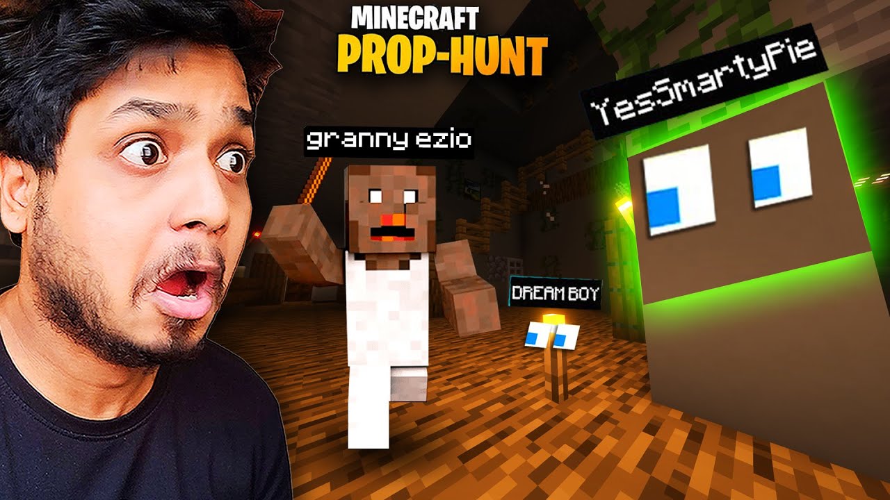 Minecraft Prop Hunt in Granny House ft.@YesSmartyPie @DREAM BOY (Himlands Hide and Seek)