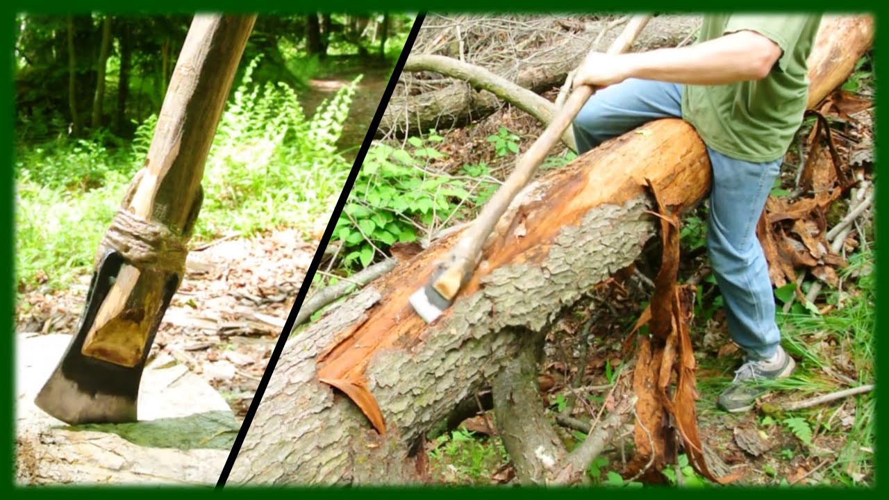 Bark Spud (bark peeler) made from a Hatchet. Primal. Hornbeam.