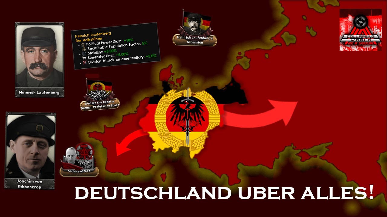Hoi4 CW: Laufenberg's Nazbol Greater German Proletarian State (Gameplay Timelapse)