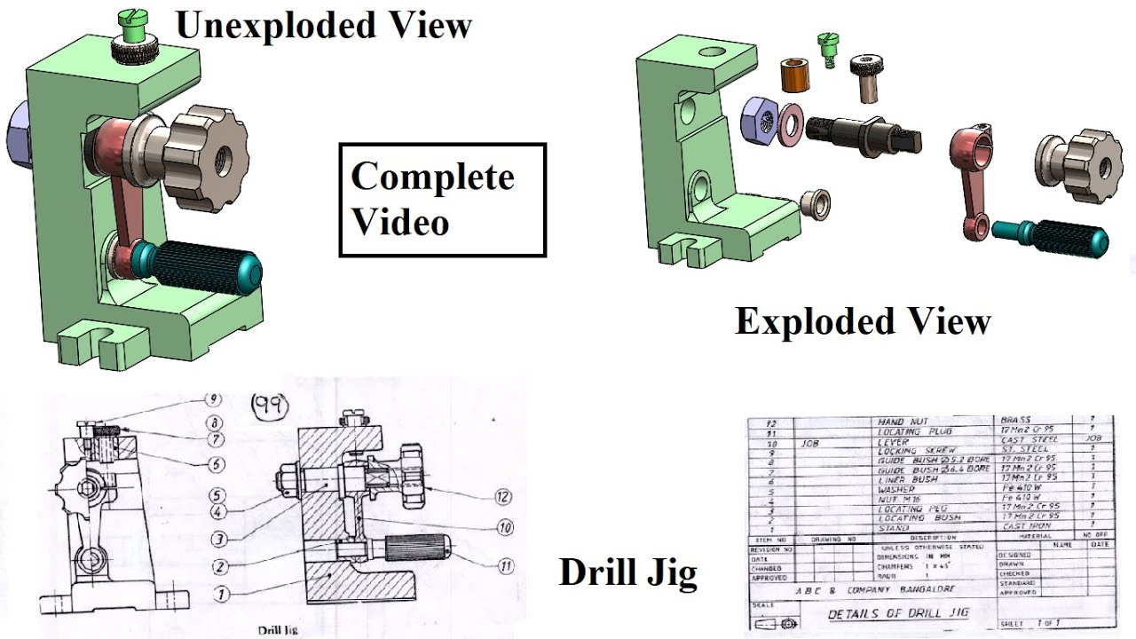 How to make Drill Jig Assembly Solidworks, Complete Video