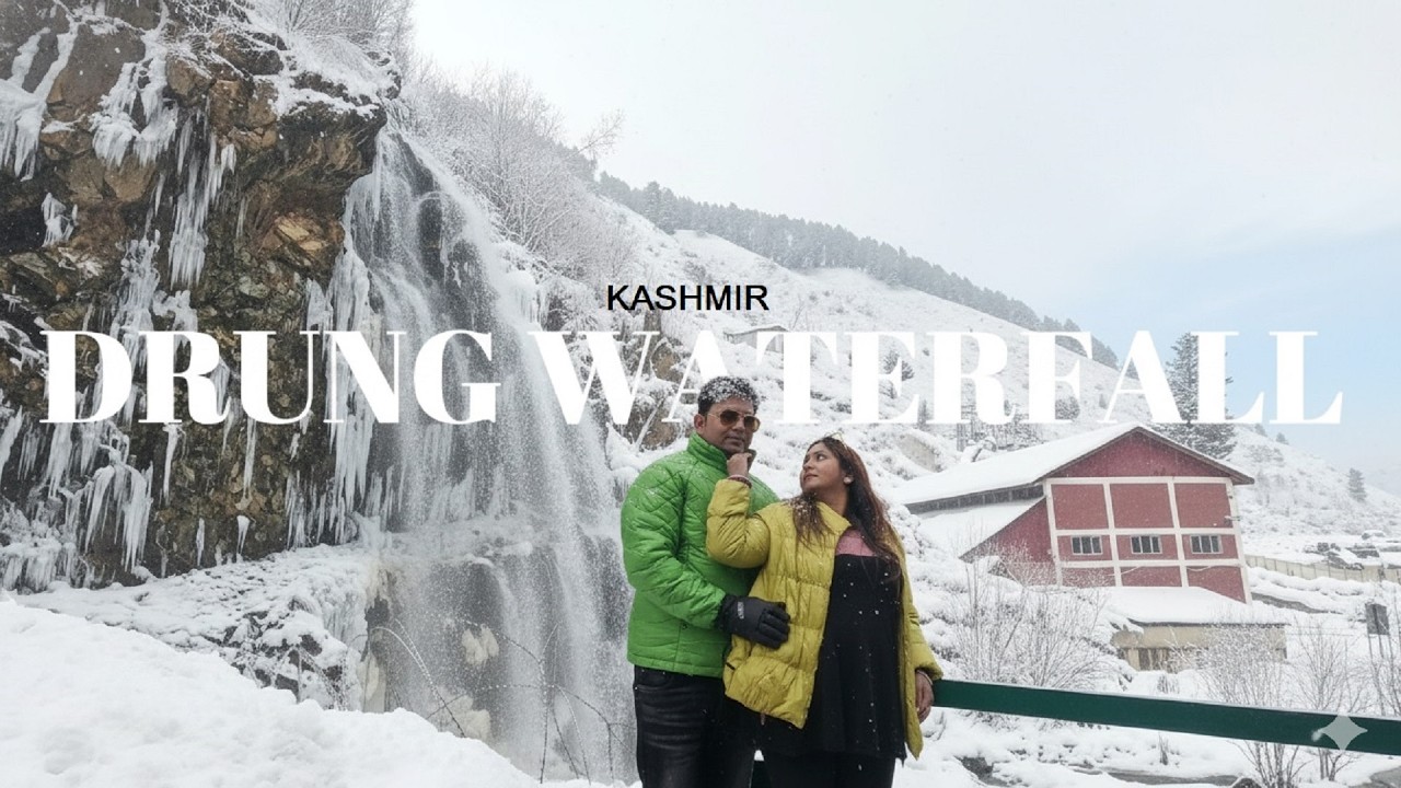 Drung waterfall Tangmarg🥶 | Gulmarg snow update | Kashmir Snowfall | Gulmarg Snowfall | Kashmir ☃❆