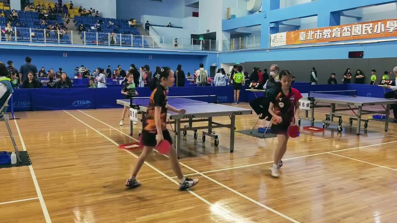 20260316 教育盃 五女甲組（團賽） 首輪 璇&江O菲 v.s. 北市吉林 嚴O亮&鄭O榆 0：1 （未完）