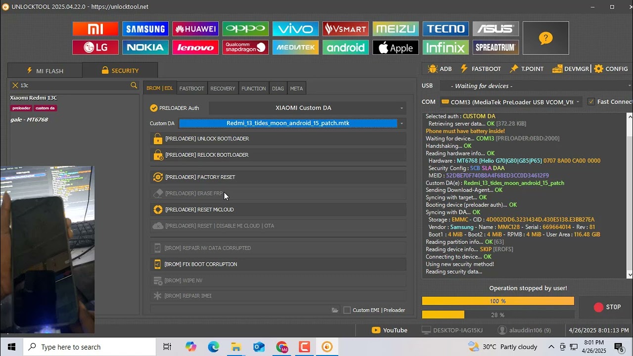 Redmi 13c 14c frp unlock tool Redmi 13C FRP Bypass 2025 / Unlock Tool - ONE Click Xiaomi Hyperos Frp