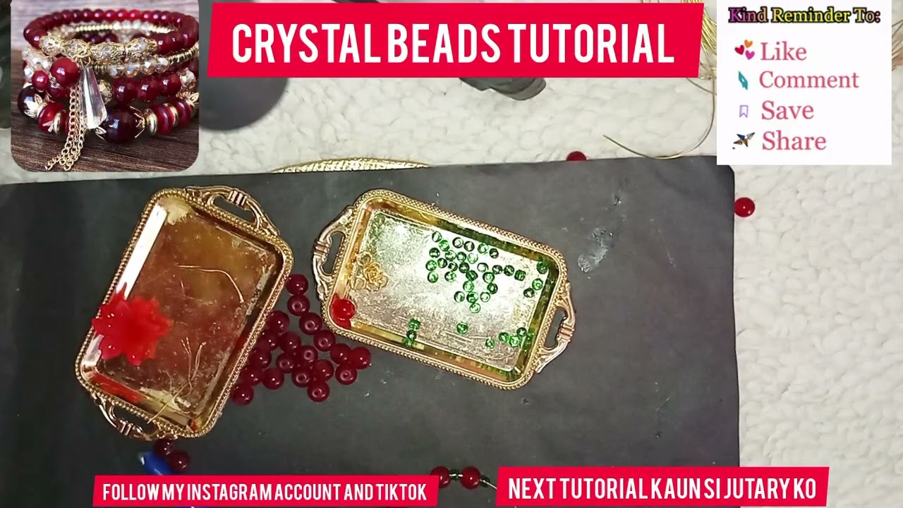 Mahron Color Crystal Beads Flower Bracelet Tutorial Making at home By H.Bjewellery802#Diylongvideo 