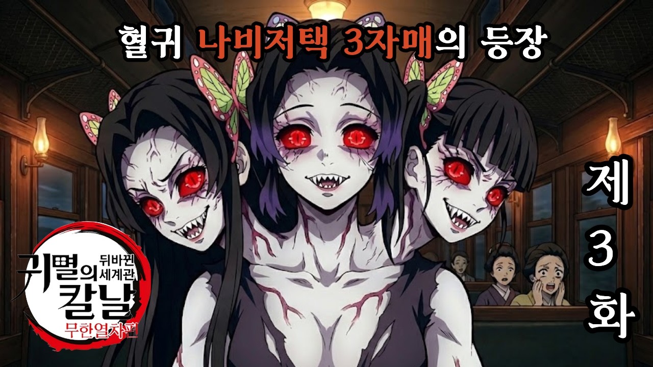 [귀멸의 칼날 뒤바뀐 세계관:무한열차편] 혈귀 나비저택 3자매의 등장!!(3화)