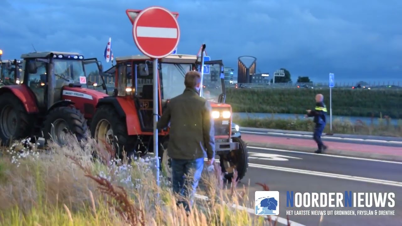 Politie lost schoten bij boerenprotest in Heerenveen