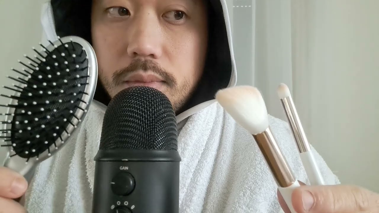ASMR BRUSHING, HAND SOUNDS, MOUTH SOUNDS & AIR TRACING
