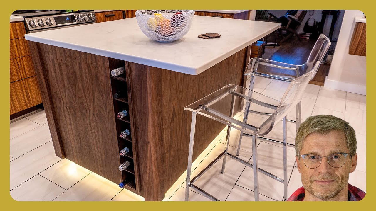 Building a Walnut Kitchen Island with Wine Rack