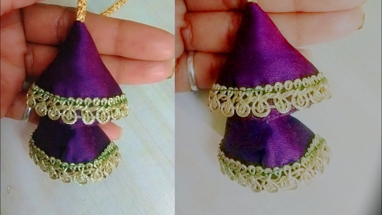 Simple Fancy Latkan Tutorial 💜✨ || How to Make fabric Latkan Design || Tutorial for Beginners 