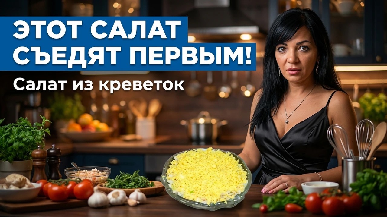 Салат с креветками  и кальмарами: Идея для романтического ужина на 14 Февраля
