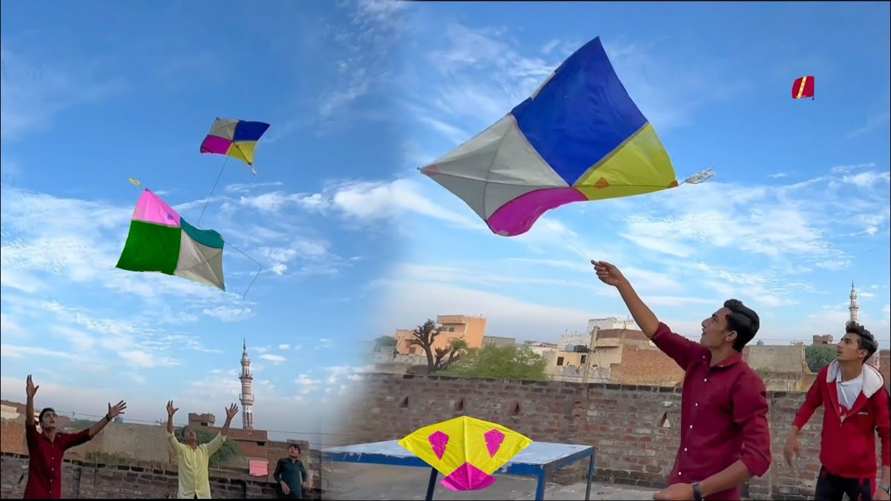 Catch Big Colourful Pari Kite | Kite Flying
