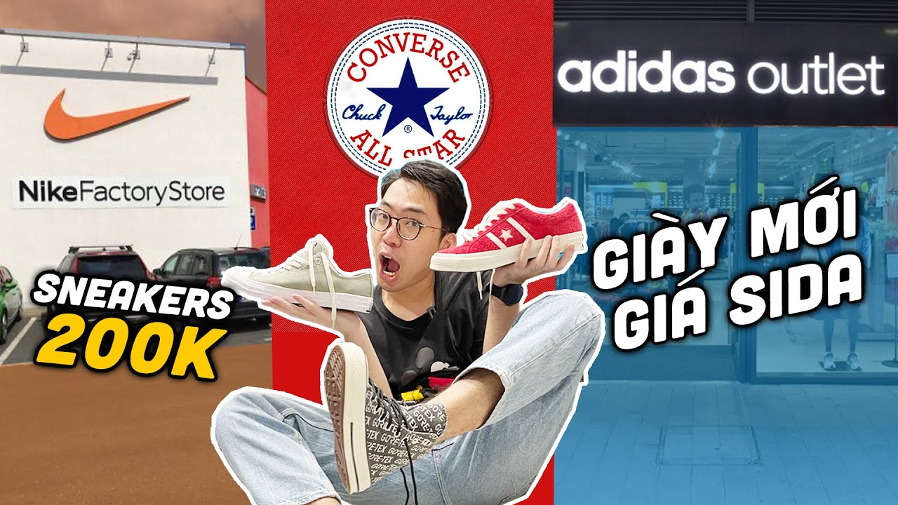 Lật tung 3 STORE OUTLET mua giày, quần áo hàng hiệu chỉ từ 200K 😱 Rẻ như đồ Sida | maybayvlog