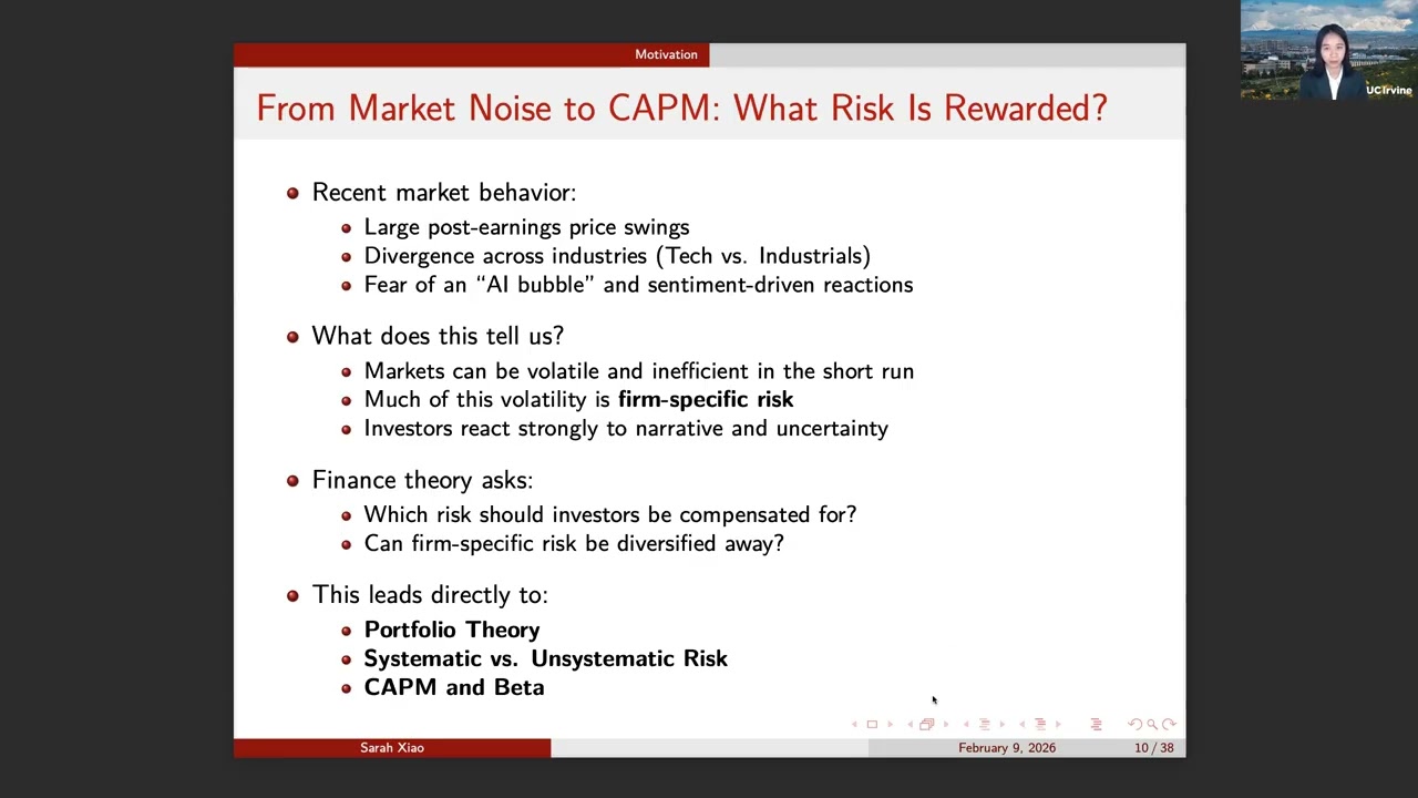 MGMT109 Session 4 - Portfolio Theory and Capital Market Theory