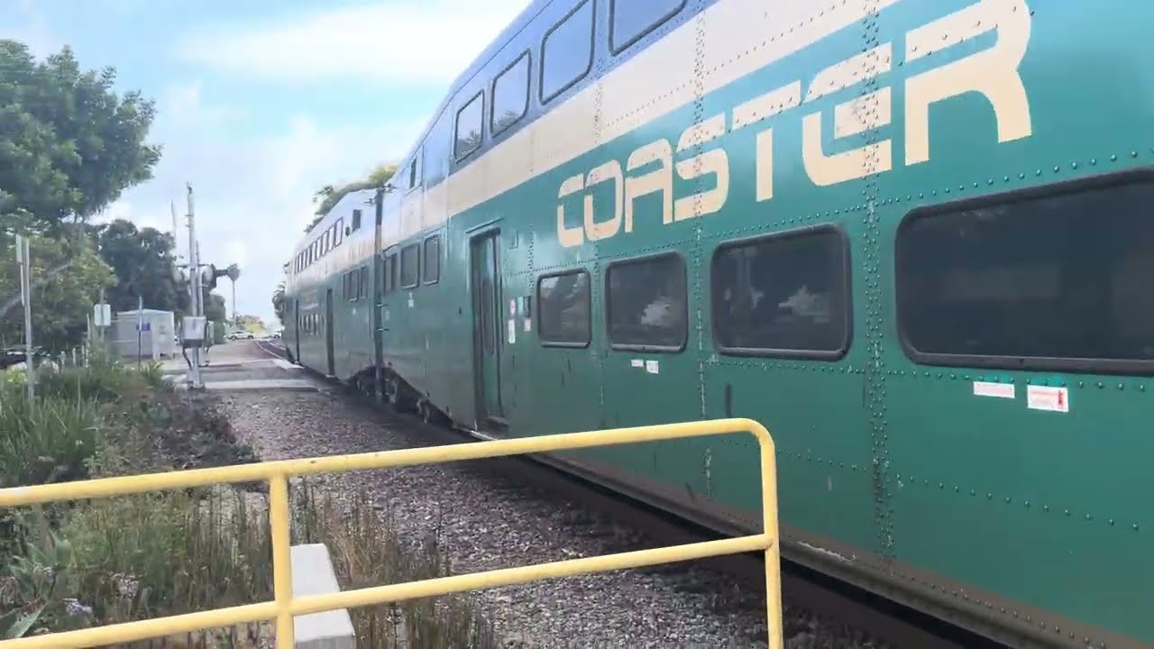 NCTD #5007 Leads a Coaster Train Northbound at Carlsbad Village 2303+2307 Trailing