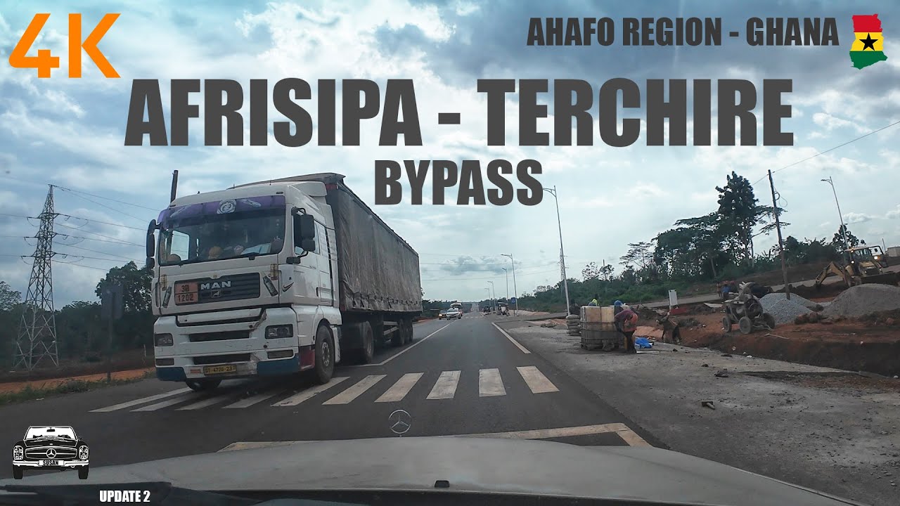 Afrisipa Terchire Bypass Project on the Kumasi Sunyani Highway in Ghana 4K update 2