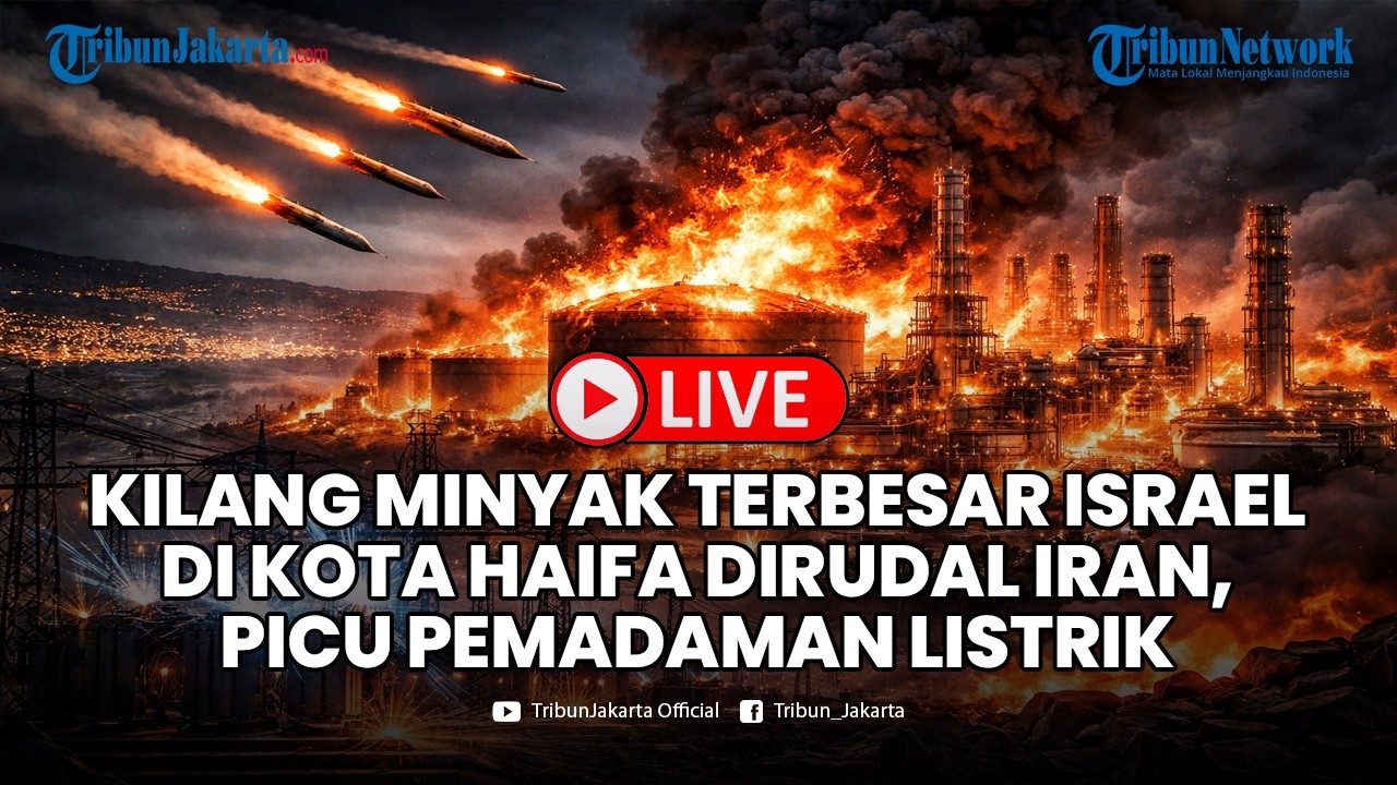 🔴LIVE: Detik-Detik Kilang Minyak Terbesar Israel di Kota Haifa Dirudal Iran, Picu Pemadaman Listrik