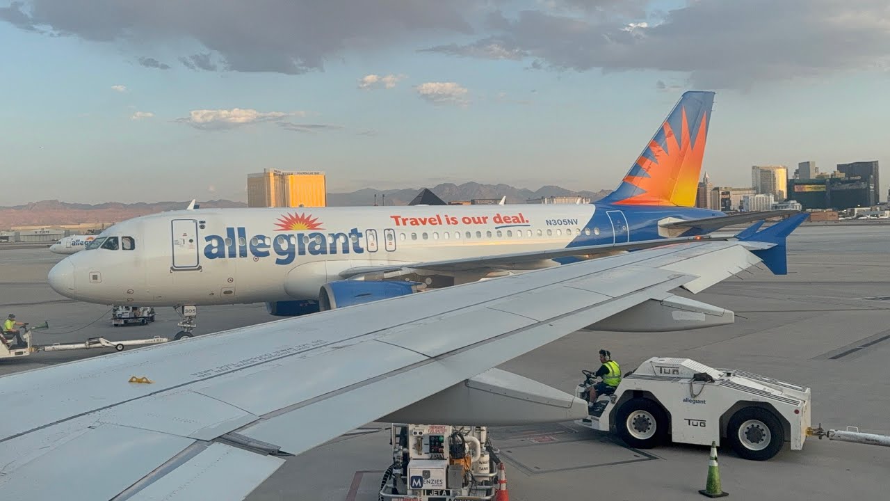 Allegiant Air Airbus A319-100 Pushing Back at Las Vegas Harry Reid (N305NV)