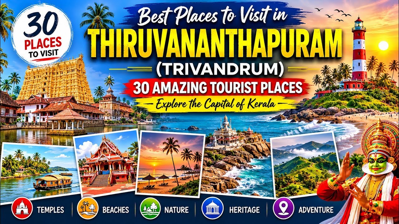 Best places to visit in thiruvananthapuram | Thiruvananthapuram tourist places | Trivandrum tourism
