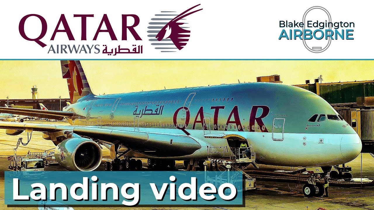 Qatar Airways Airbus A380 on-board landing at Heathrow Airport