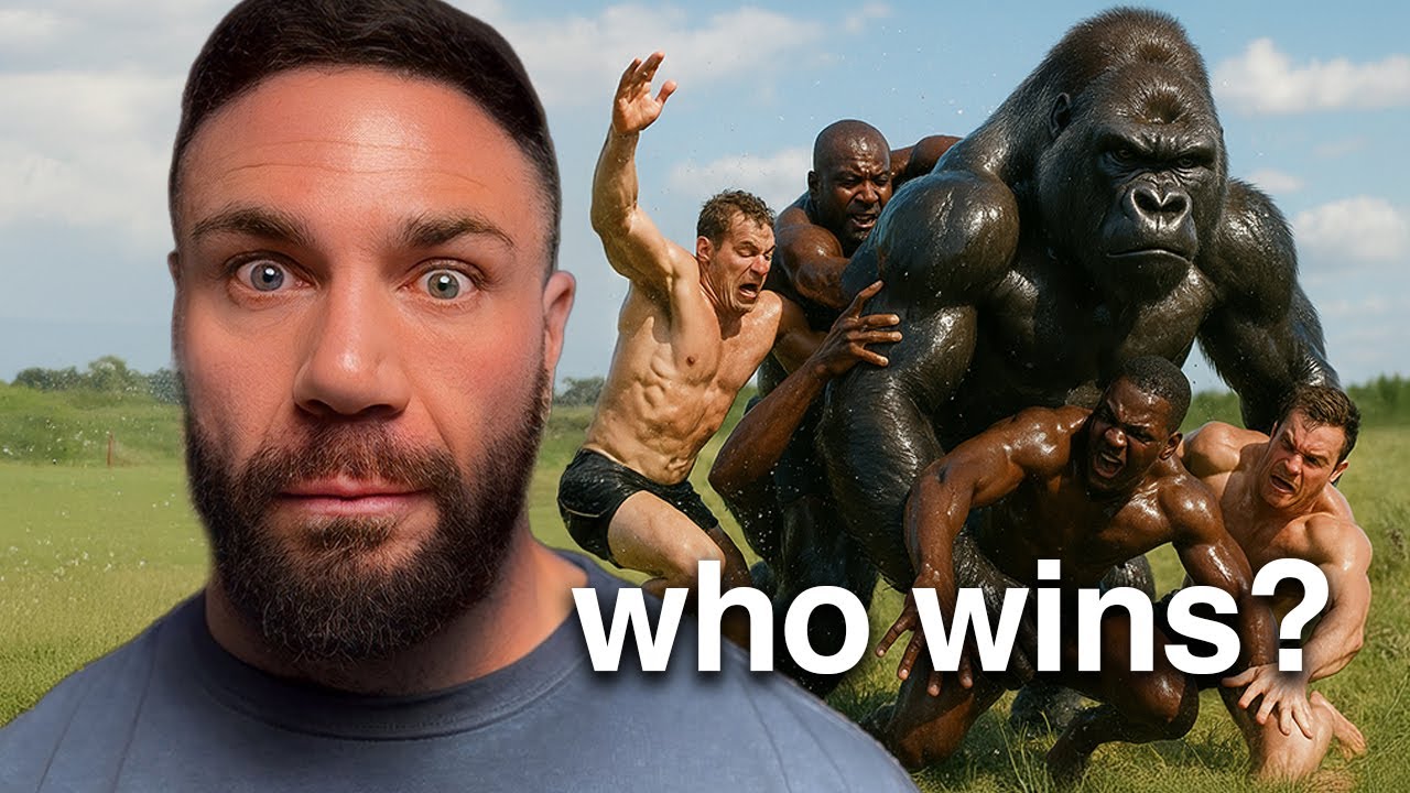 100 Men VS 1 Gorilla (Bodybuilders perspective)