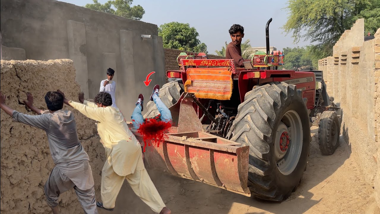 mf 385 tractor power fails | tractor accident | mf 385 tractor working with back blade